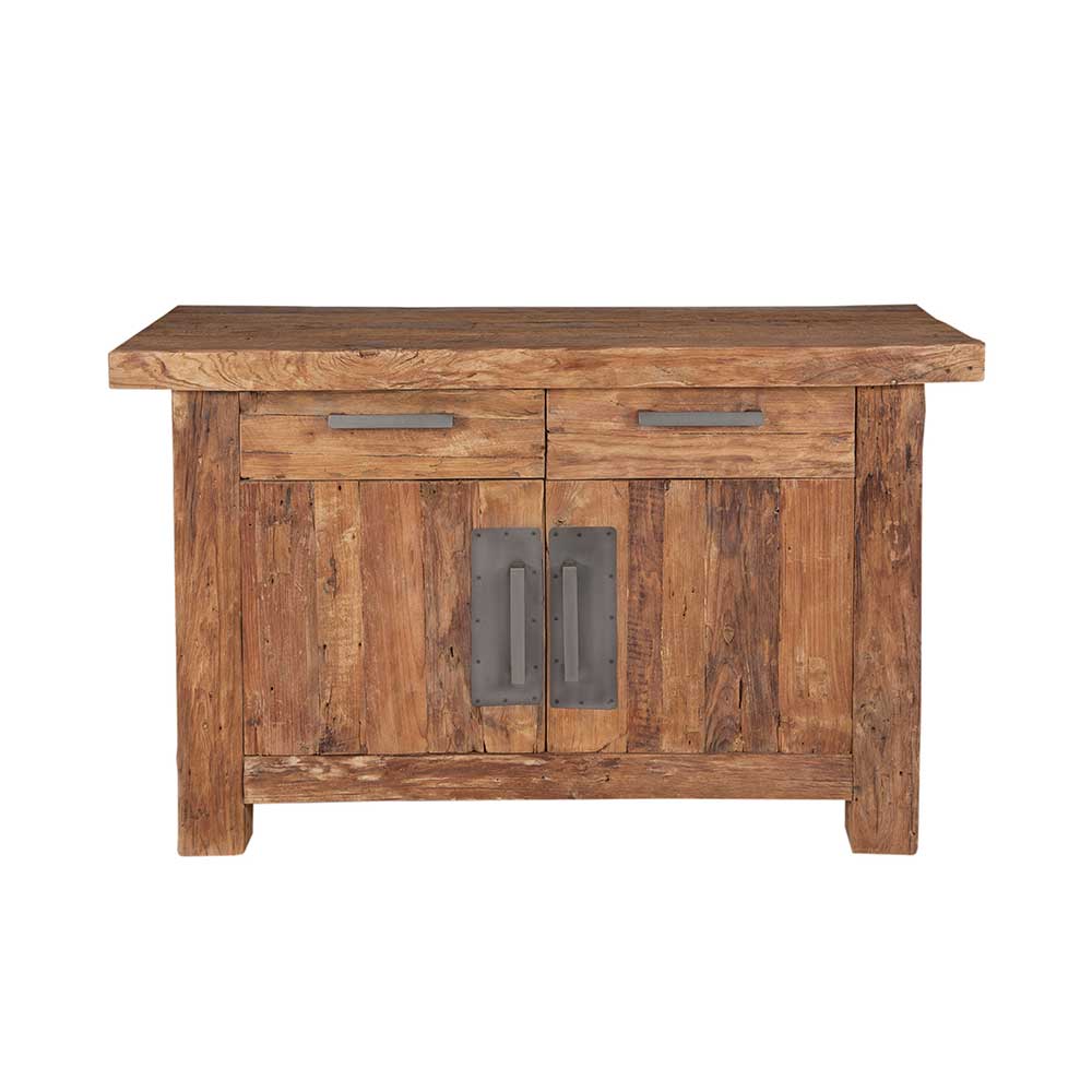 Rustikales Teakholz Sideboard mit zwei Schubladen und zwei Türen für Wohnzimmer – Ragista
