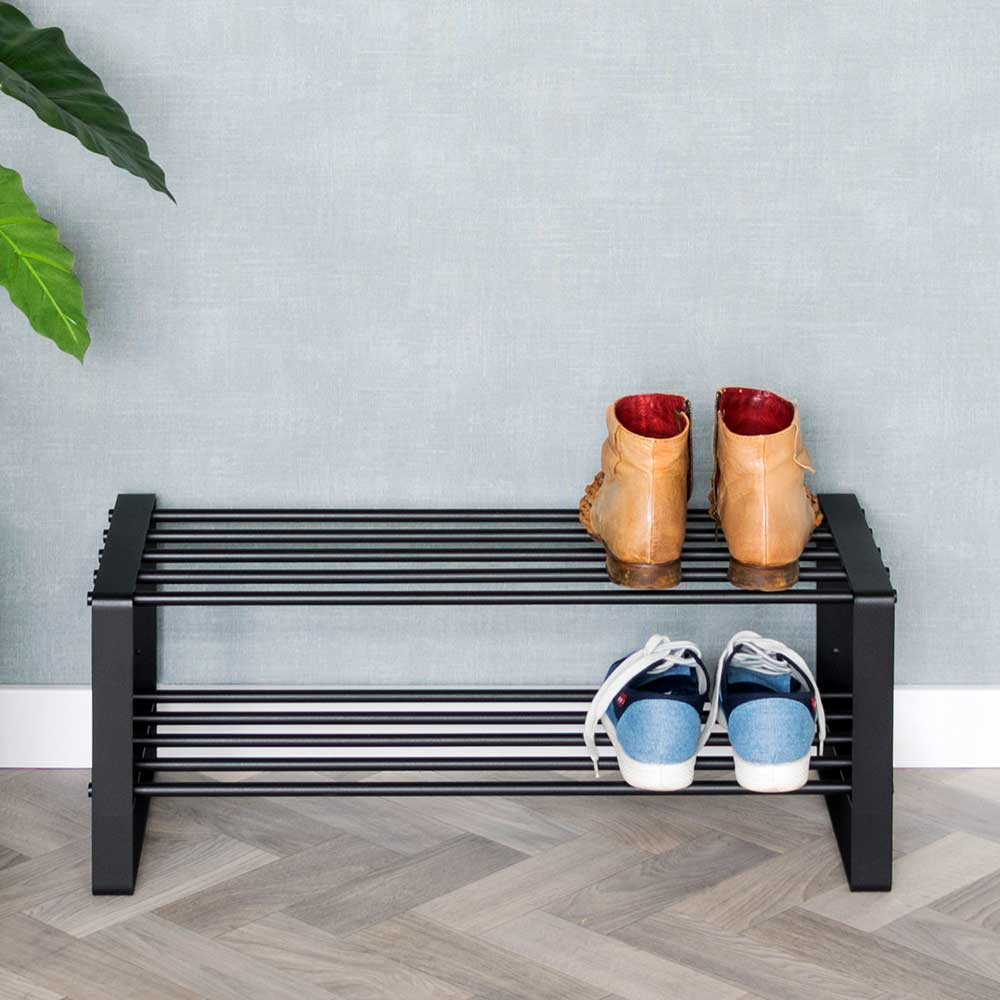 Schwarzes Schuh-Regal aus Stahl - Satroni