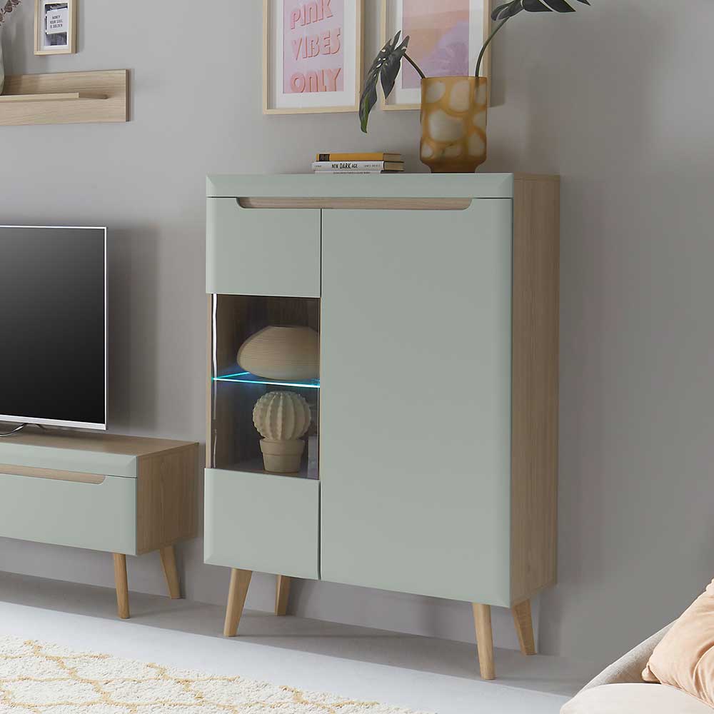Highboard mit Glaseinsatz - Armina