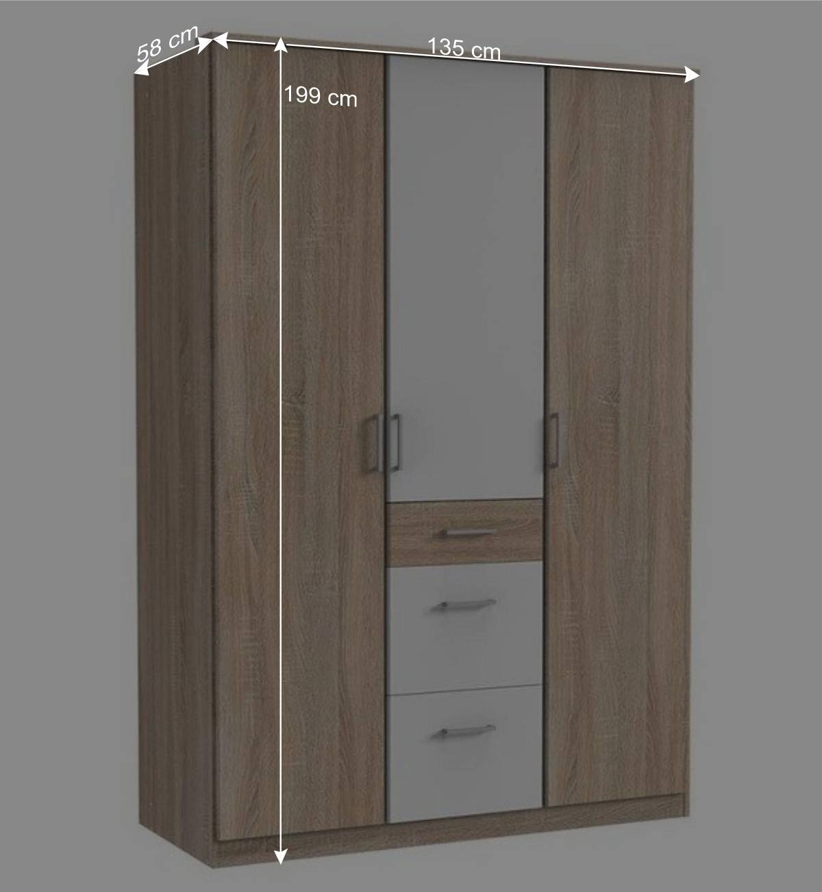 Schlafzimmer Kleiderschrank zweifarbig - Coros