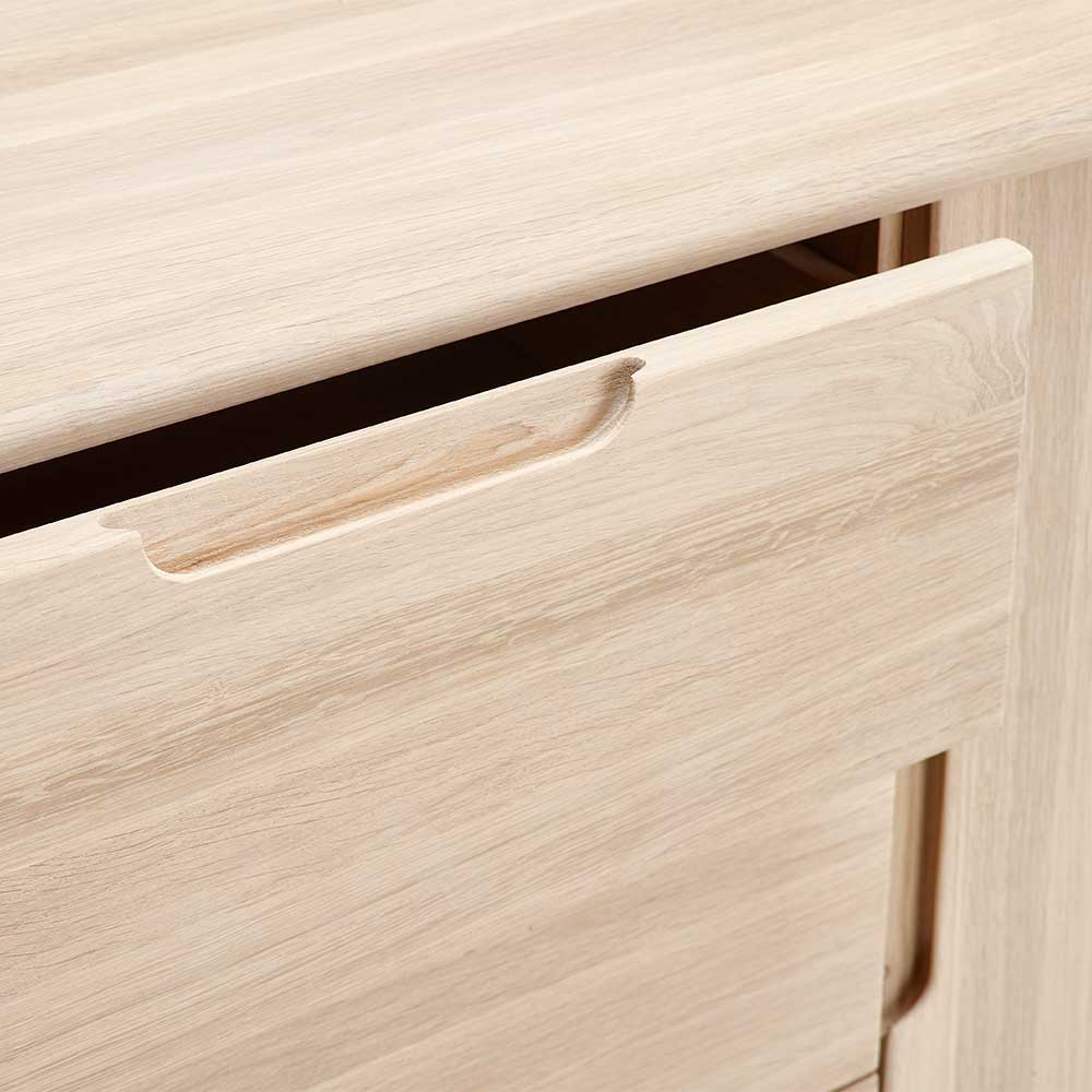 Massivholz Sideboard in Eiche Bianco - Vangus