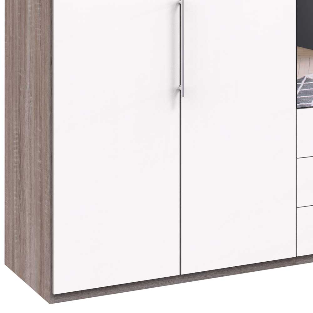 Falttüren-Kleiderschrank mit Spiegel - Tivierto