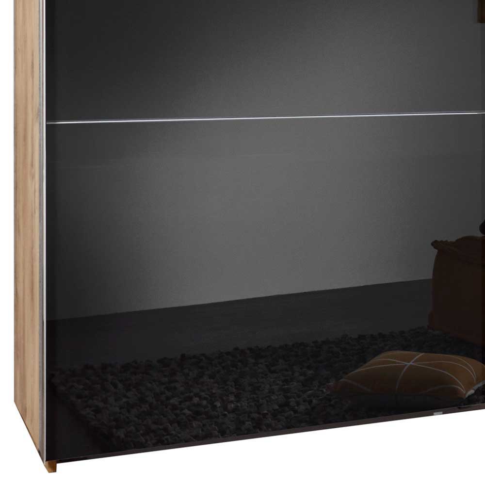 Schlafzimmer Kleiderschrank in Dunkelgrau Glas - Hectos