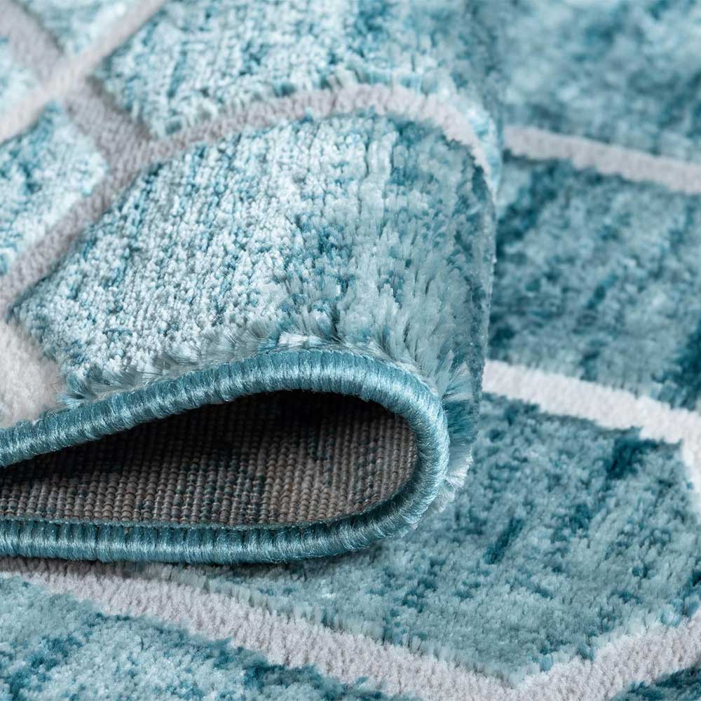 Geometrisch gemusterter Teppich mit Kurzflor - Calencio