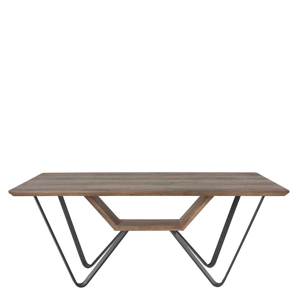 Design Esszimmertisch in Eiche & Schwarz - Narissa