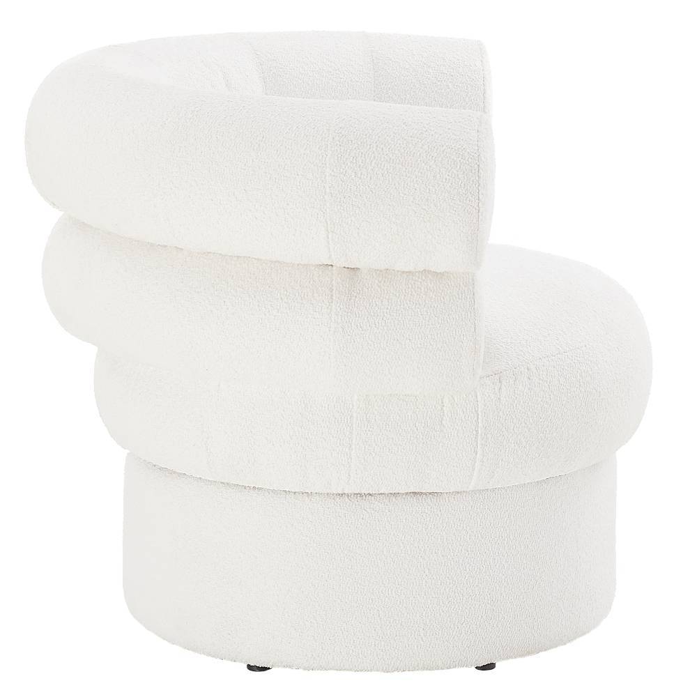 Boucle Designsessel in Weiß - Casarius