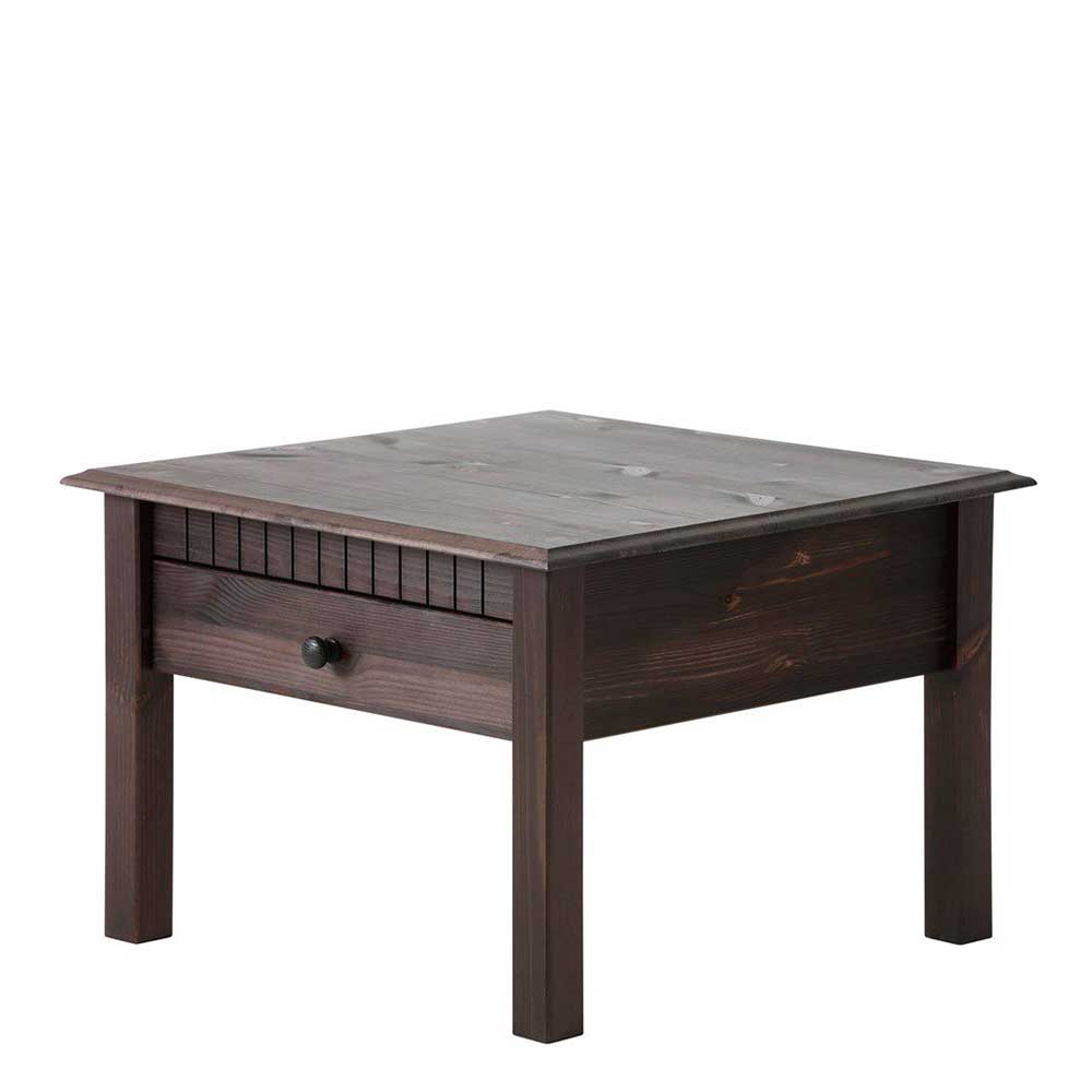 Brauner Couchtisch Landhaus in Quadratisch 60x60 - Epolion
