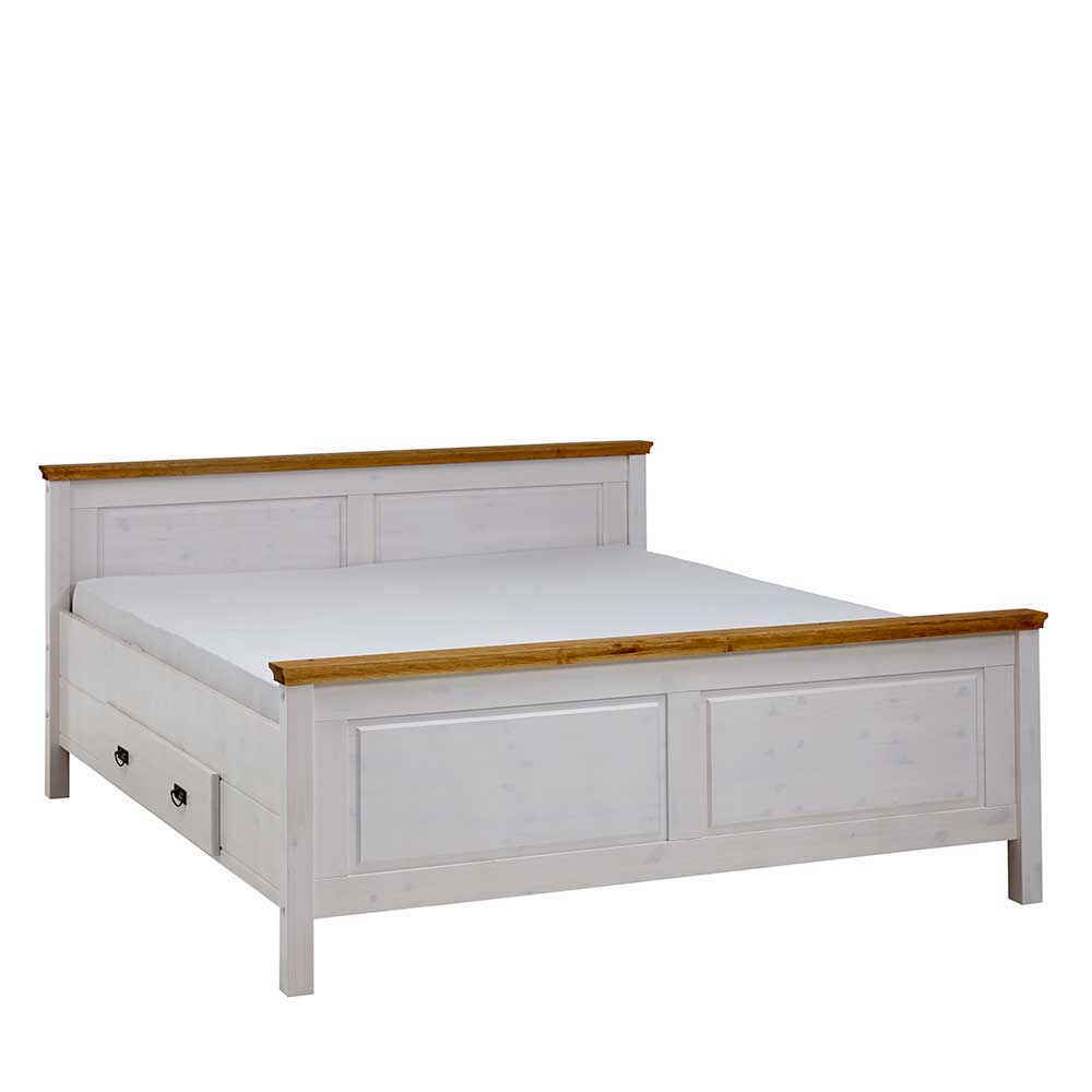 Set Landhausbett & Nachtschränke - Sibiuta (dreiteilig)