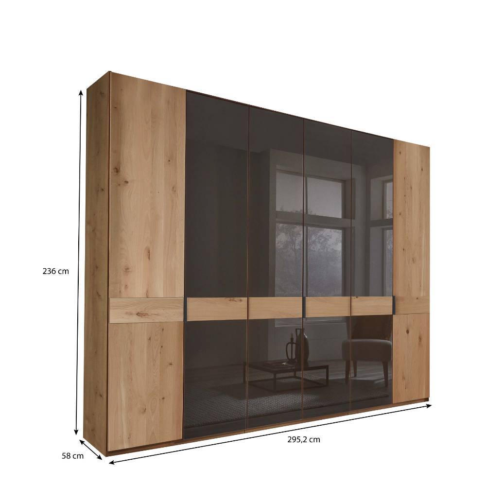 6-türiger Schlafzimmerschrank mit Glas - Vutonia