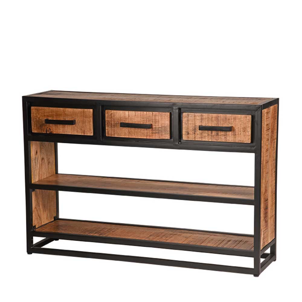 115x75x30 Industry Konsolentisch mit 3 Schubladen - Piatrasun