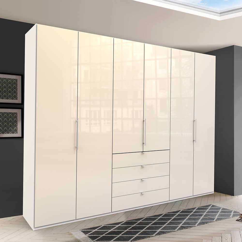 Schlafzimmer Falttürenschrank in Creme Weiß - Zidarie