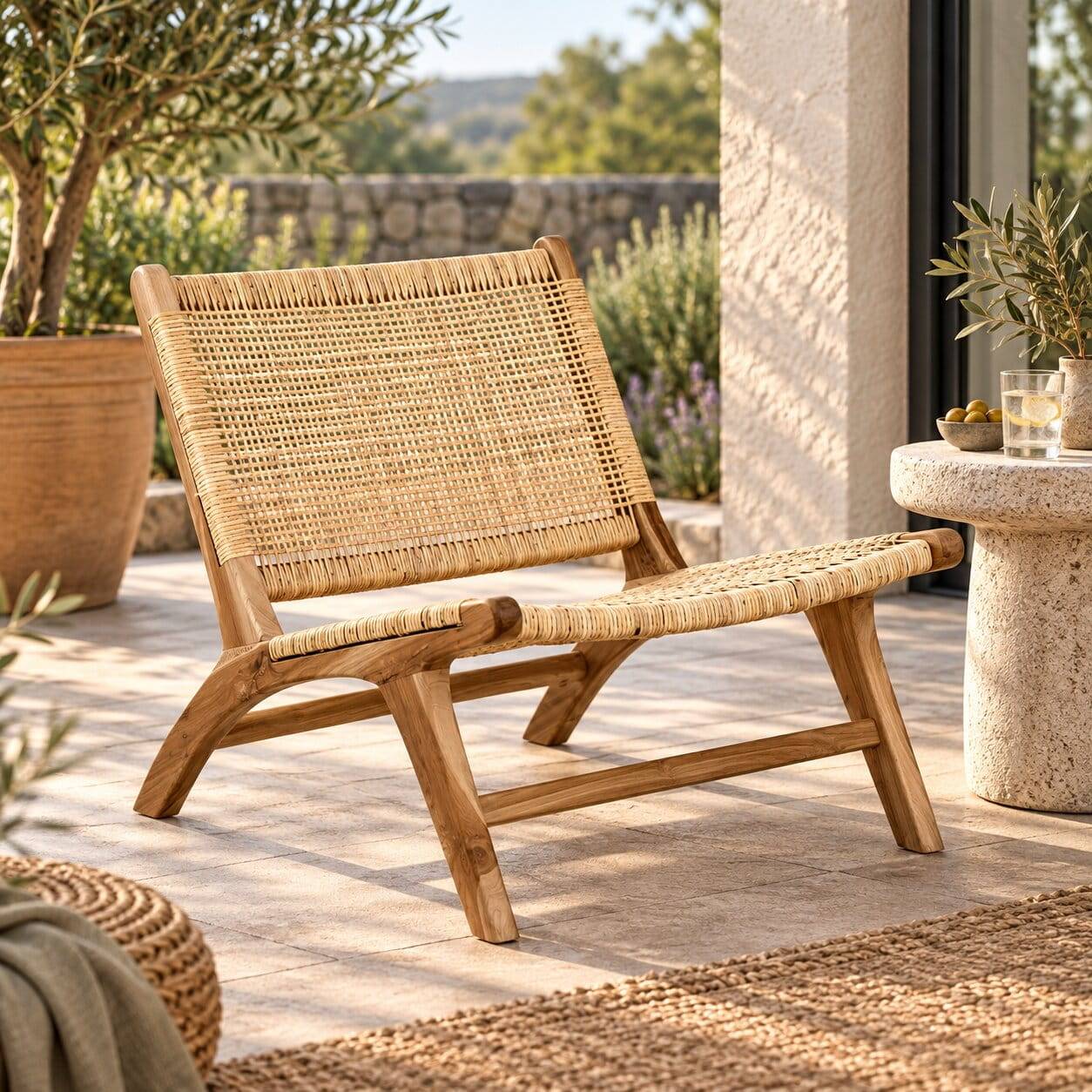 Lounge Stuhl aus Geflecht Rattan - Rimorio