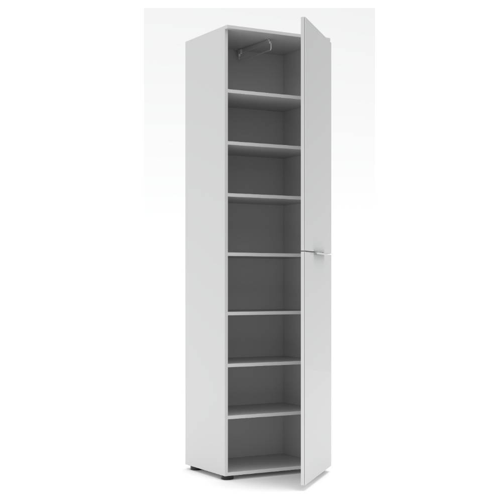 53cm breiter Garderobenschrank in Weiß - Romina