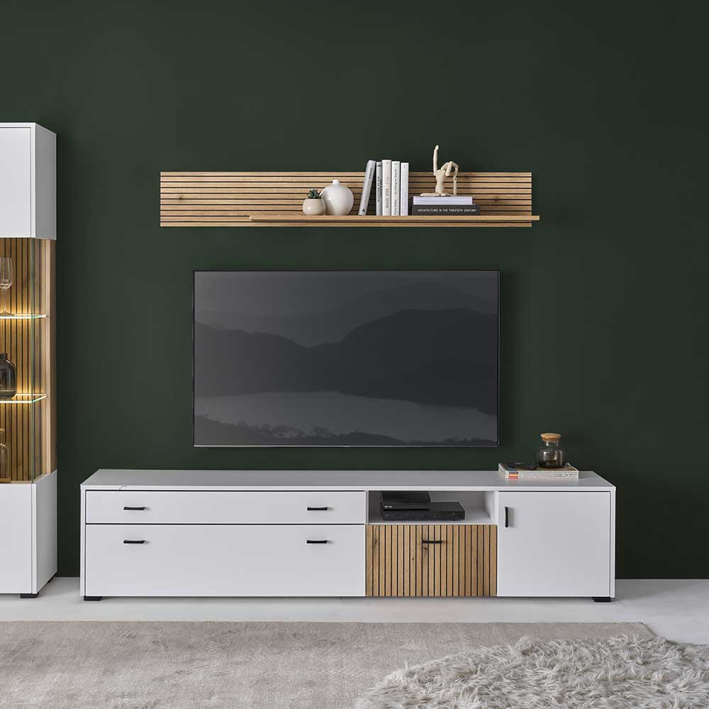 Wohnzimmer Hängeboard in Wildeiche Optik - Nenaloro
