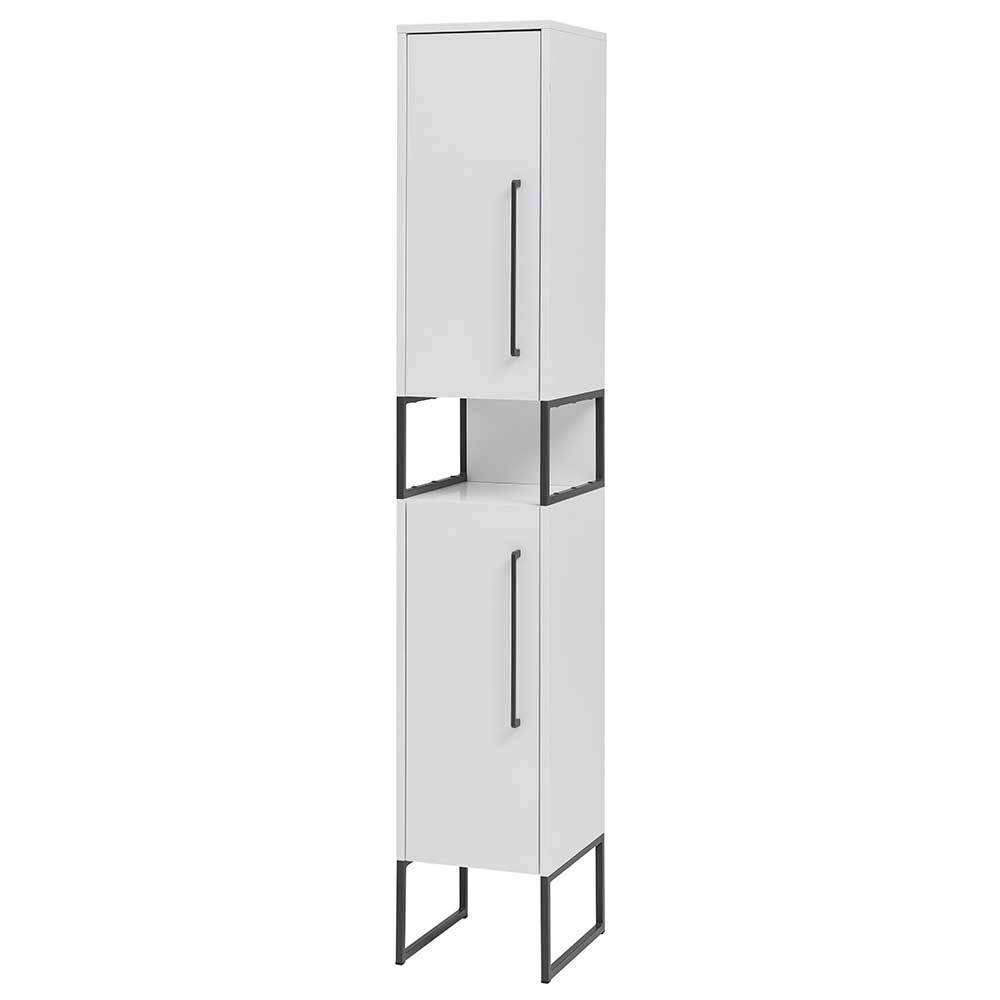 Moderner Badhochschrank in Weiß & Anthrazit - Ismilav