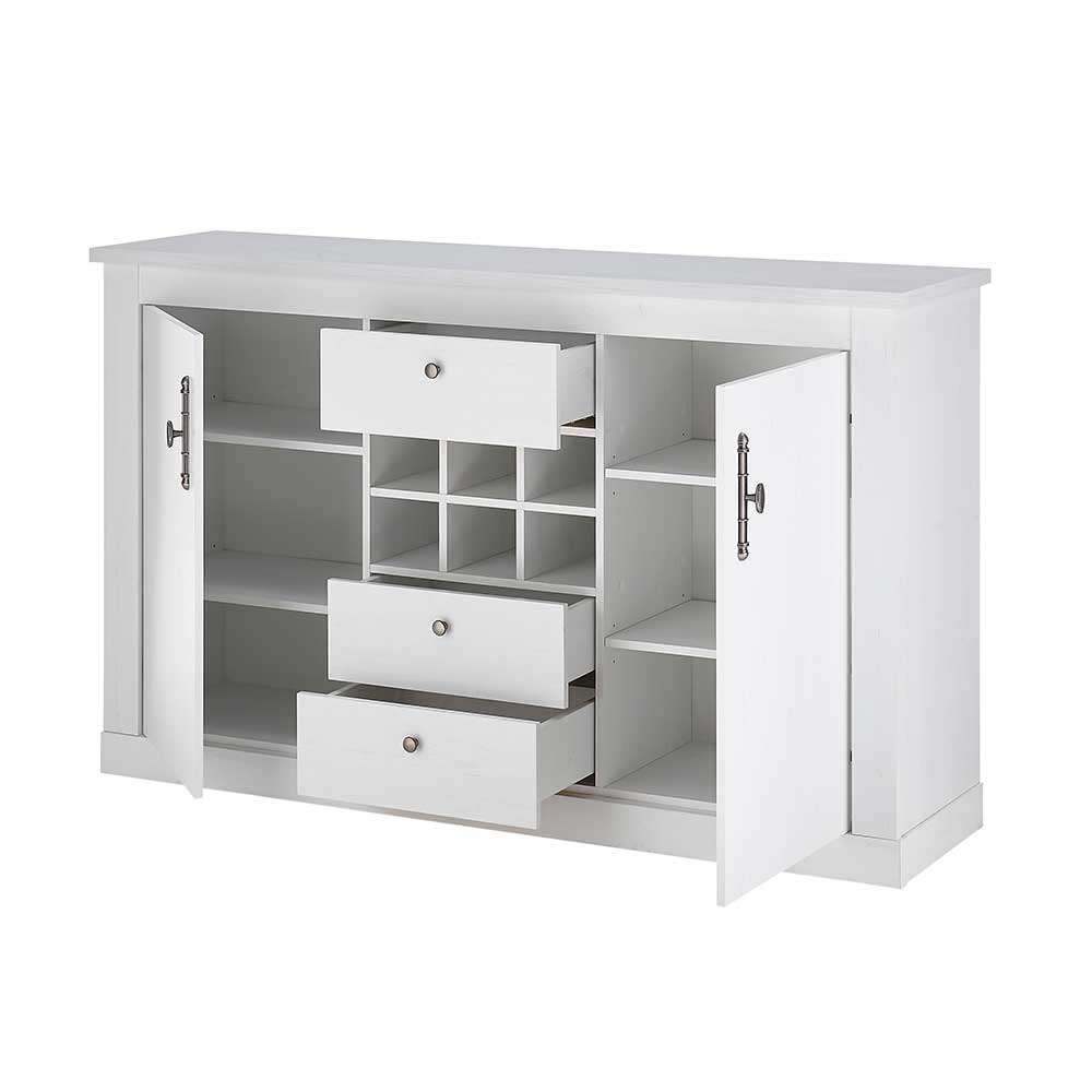 Esszimmer Möbel Set in weißer Holzoptik Pinie - Liancos (vierteilig)