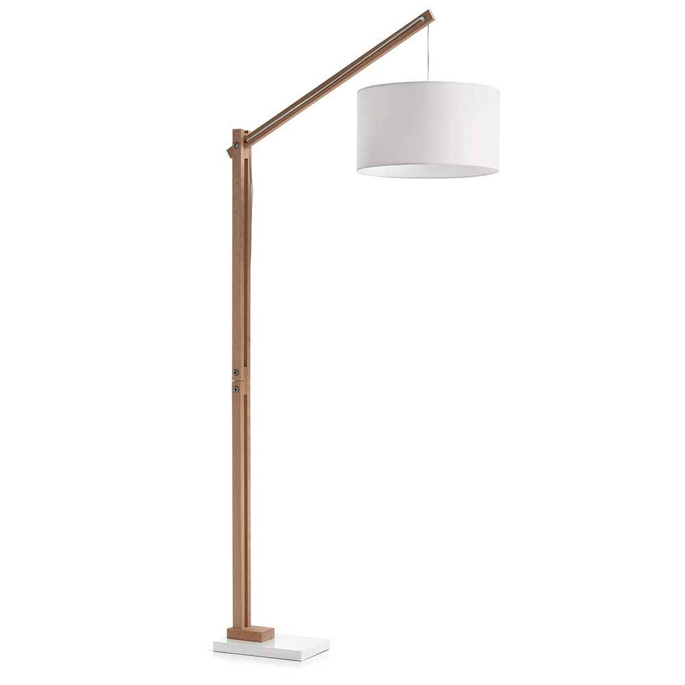 Scandi Style Stehlampe mit Stoff Schirm Weiß - Sandra