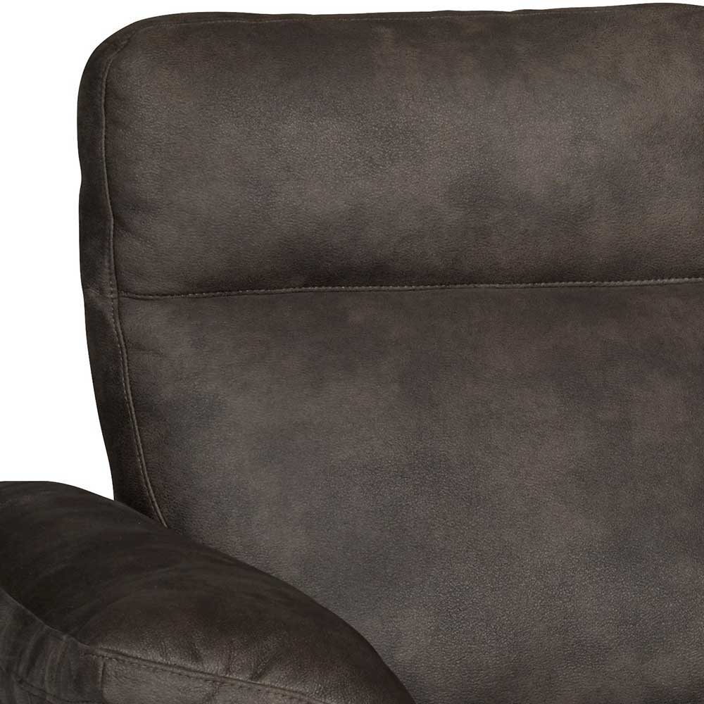Microfaser Dreisitzer Sofa in Braun - Yisela