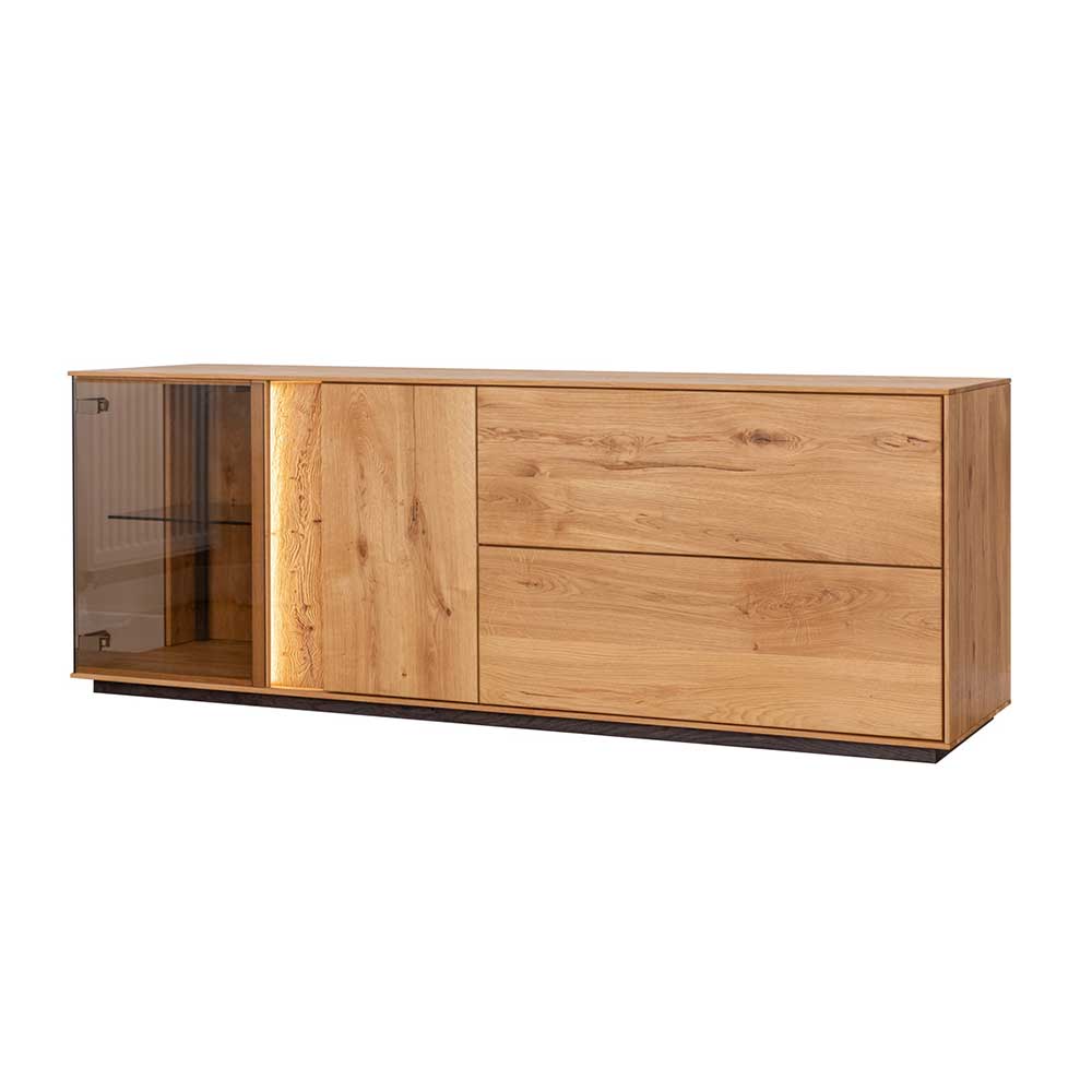 TV Board mit Glas Bereich und LED Licht - Cocondar