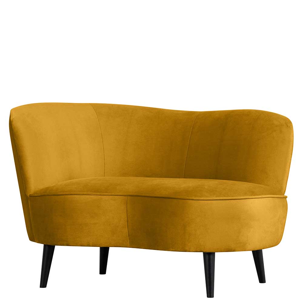 Lounge Einsitzer aus Samt Ocker - Olav
