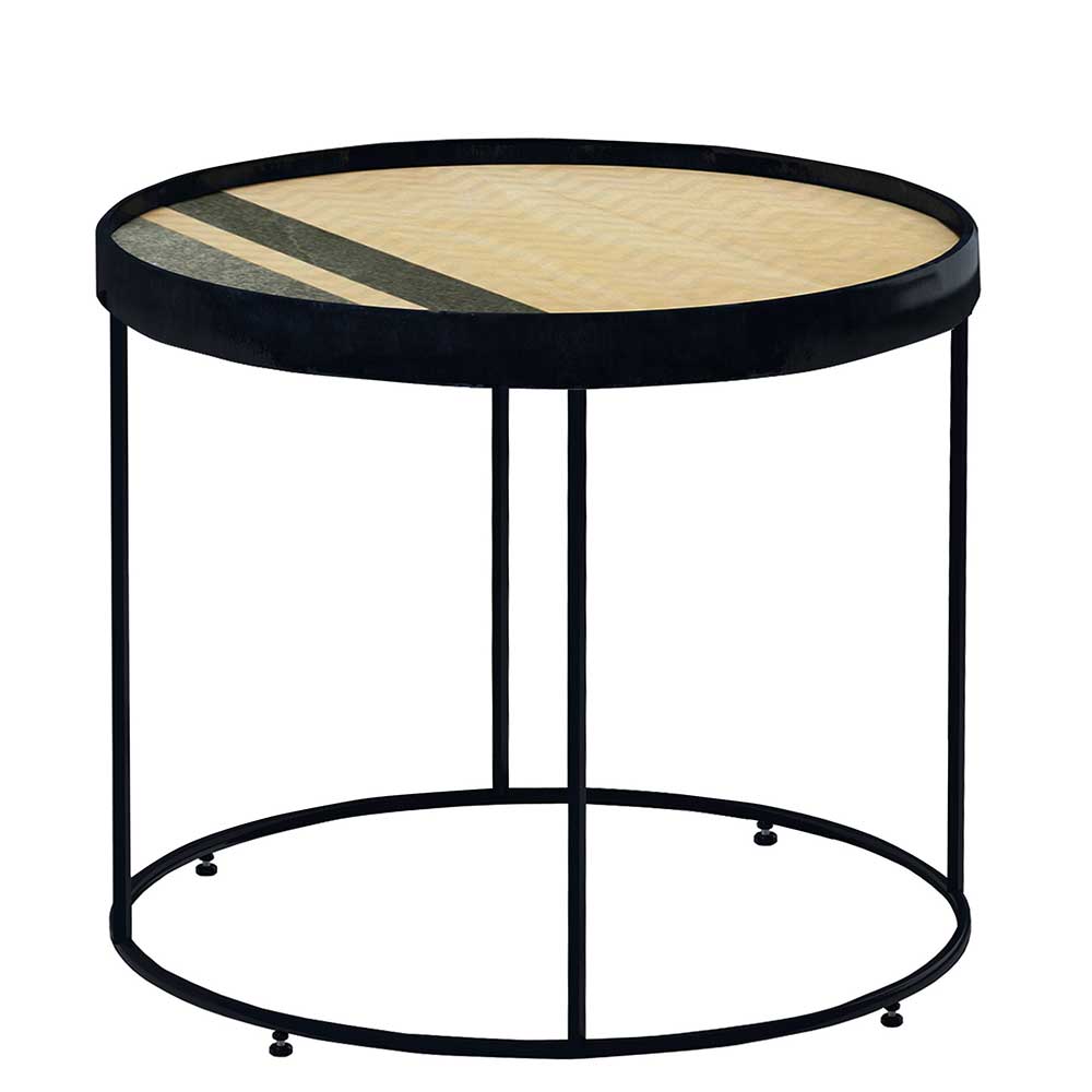 49x47x49 Beistelltisch in Natur & Schwarz - Fanovic