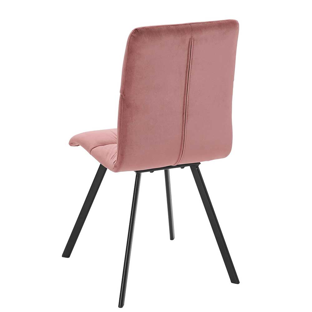 Stühle in Altrosa Samtstoff - Henvic (2er Set)
