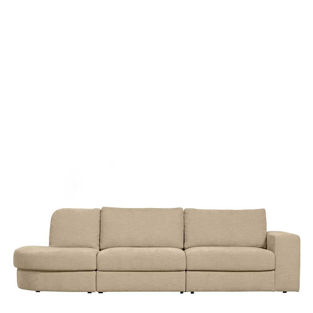 Wohnzimmercouch in Beige Stoffbezug - Alveria