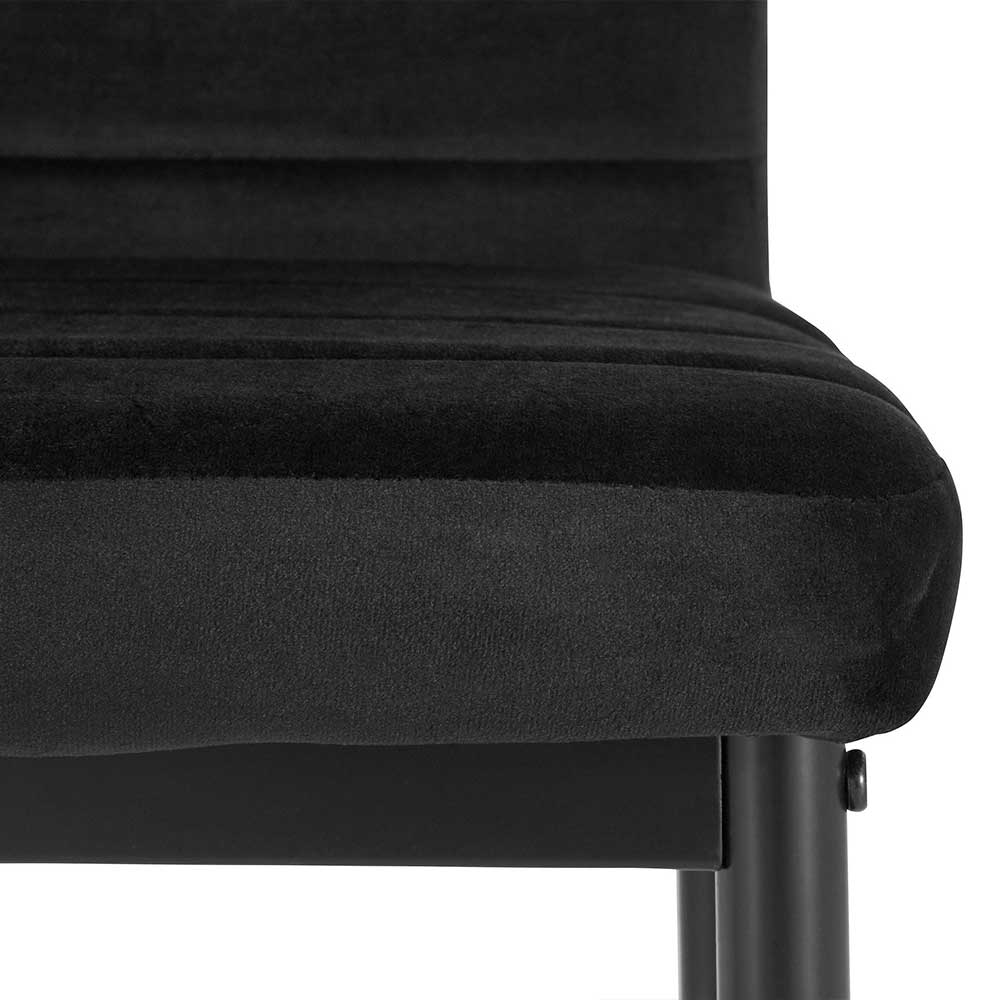 Samt Esstischstühle in Schwarz - Tadella (Set)