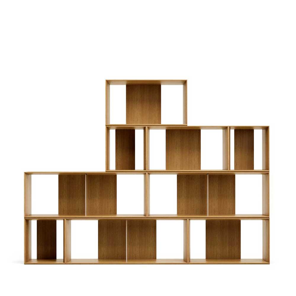 Modulares Standregal in Eiche Furnier - Hero (neunteilig)