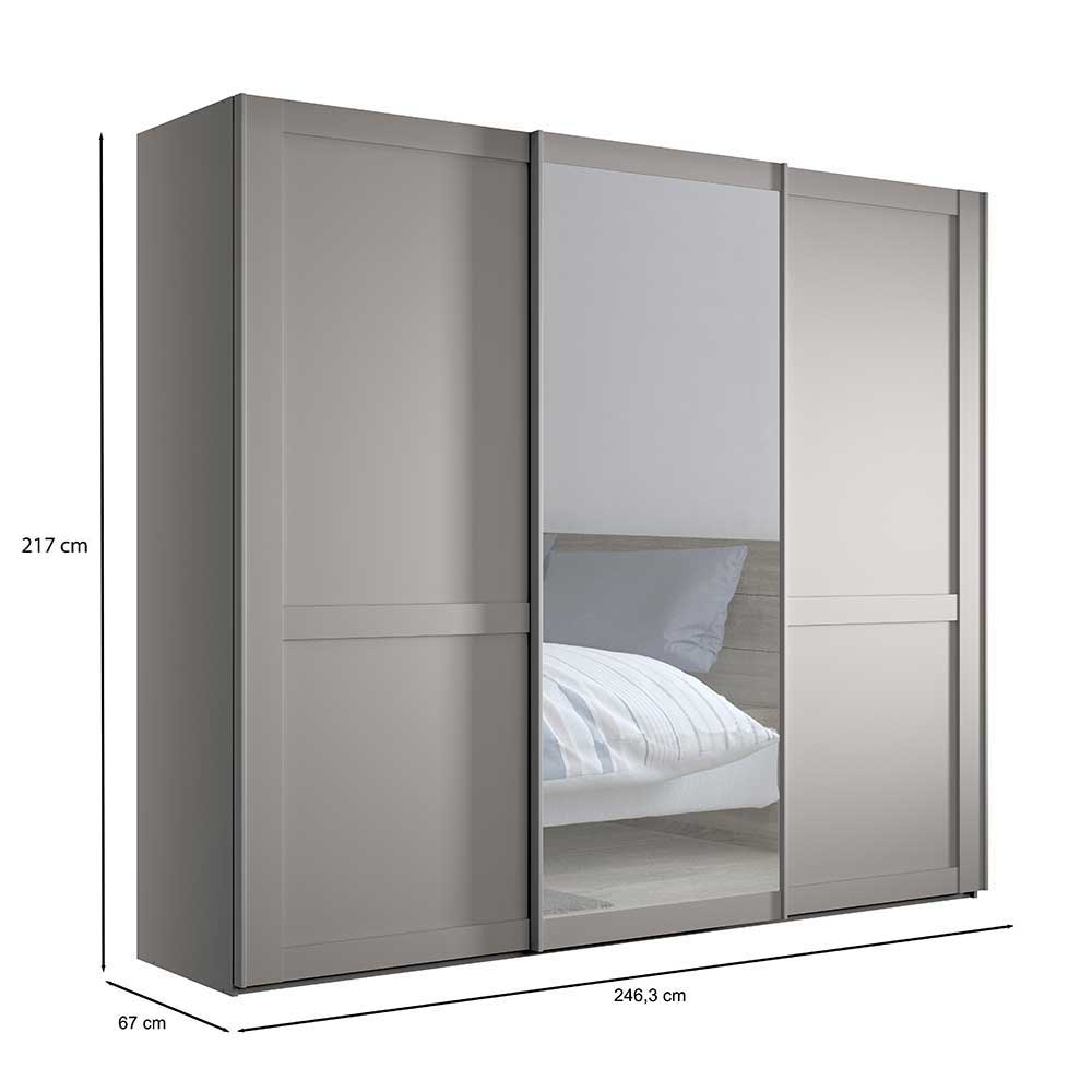 Schwebetürenschrank in Hellgrau - Ridonna