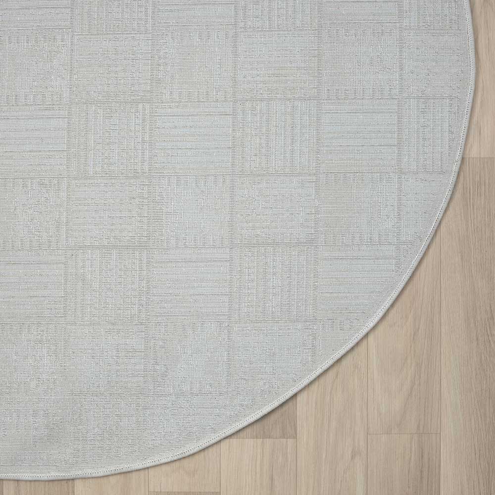 120cm runder Teppich mit kurzem Flor - Taomy