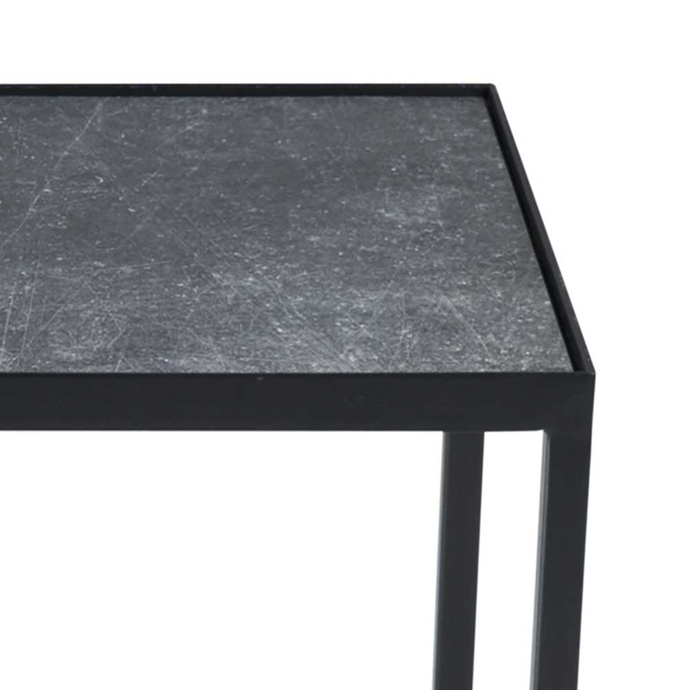 60x40x60 Sofatisch mit Steinplatte in Grau - Abeille