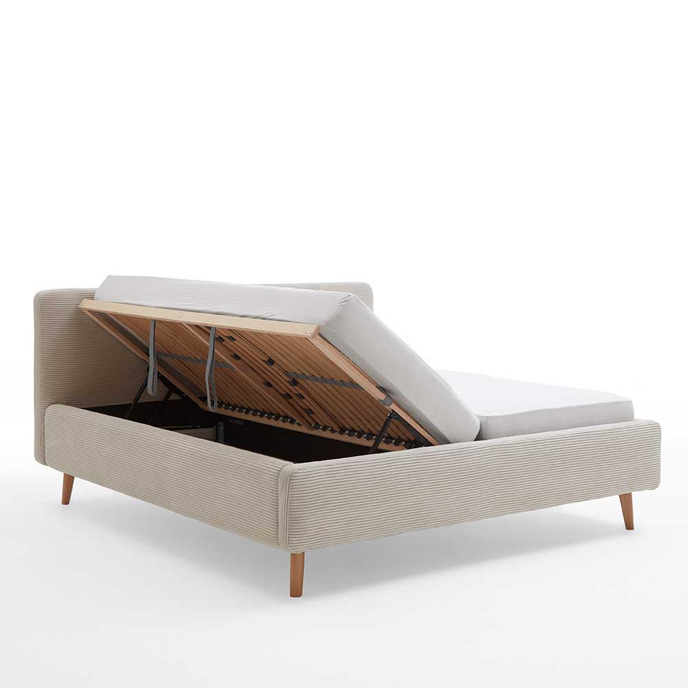 Cord Doppelbett in Beige - Assjan