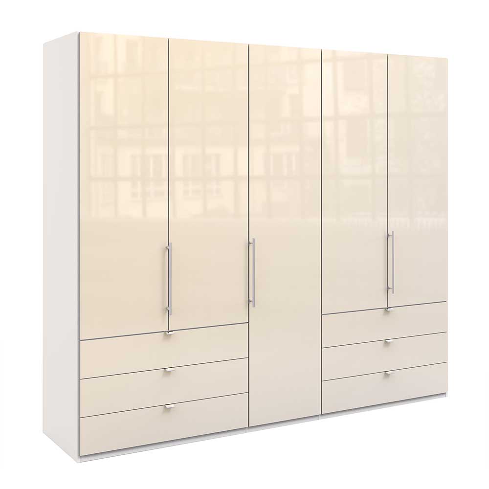 Schlafraum Kleiderschrank in Cremefarben Glas Front - Zidarie