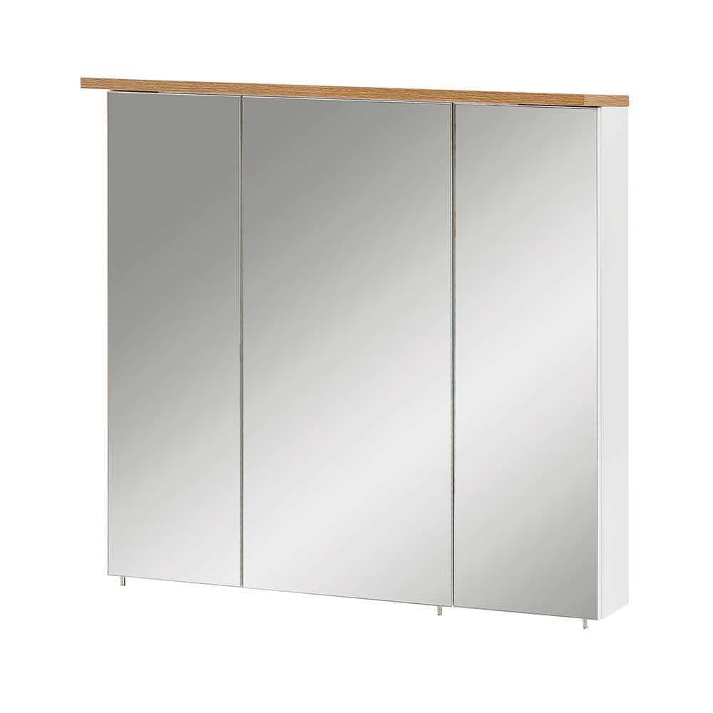 Bad Spiegelschrank in Weiß Glanz & Eiche - Utiona