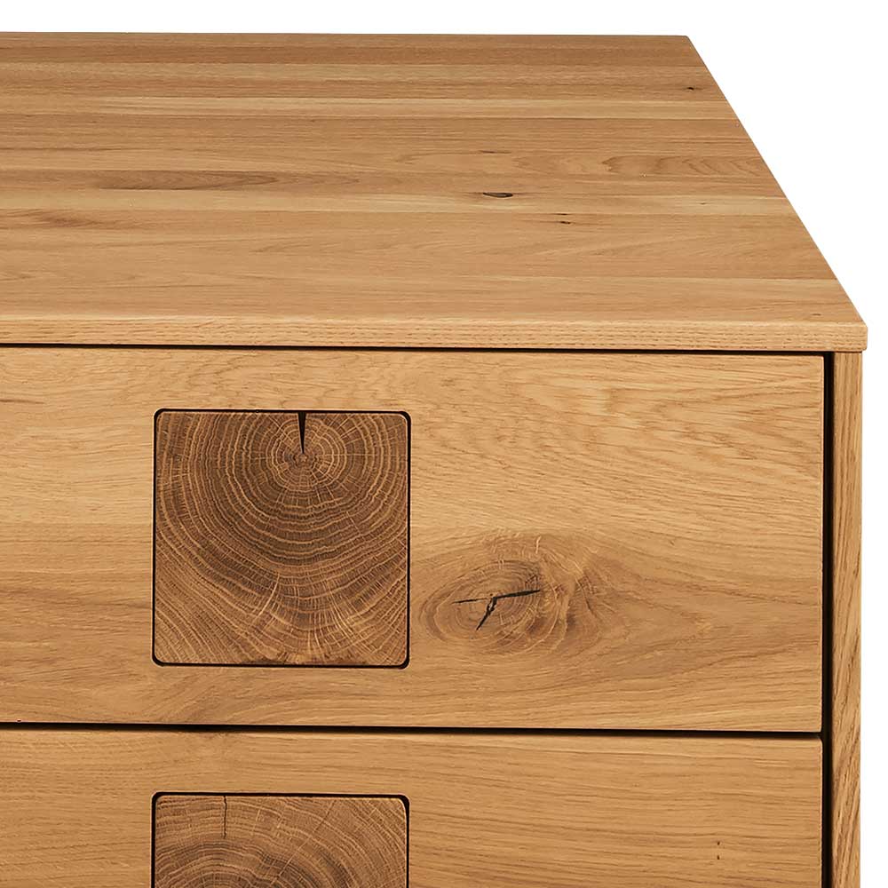 Wildeiche Couchtisch mit Stauraum - Millena