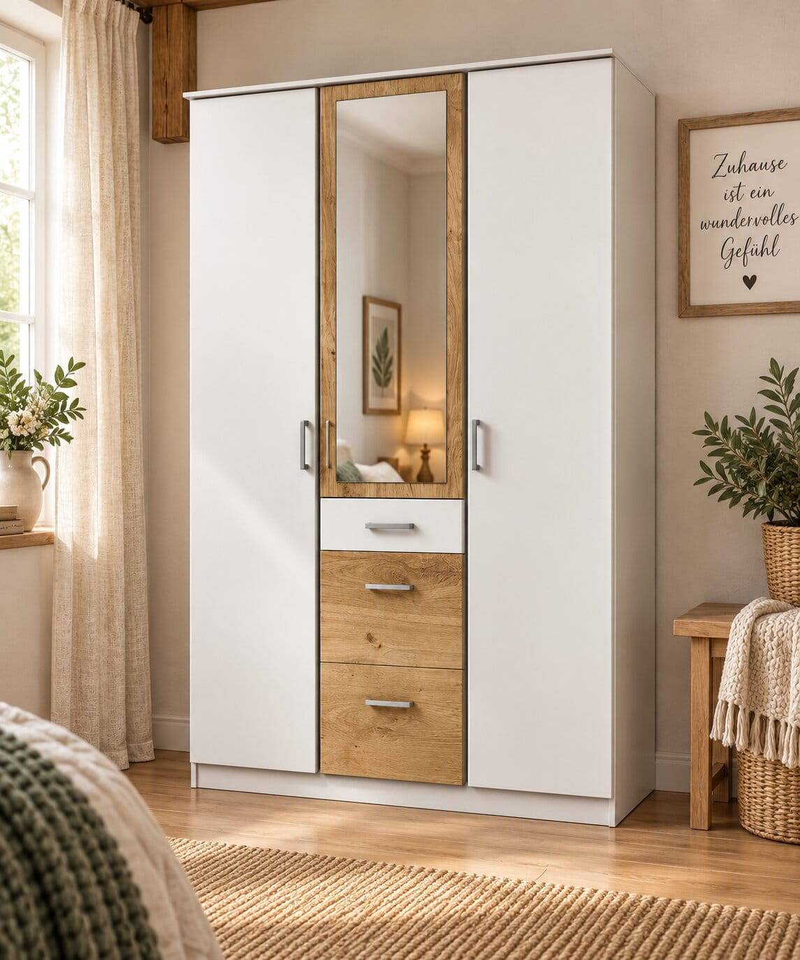 3-türiger Schlafzimmerschrank mit drei Schubladen - Calassina