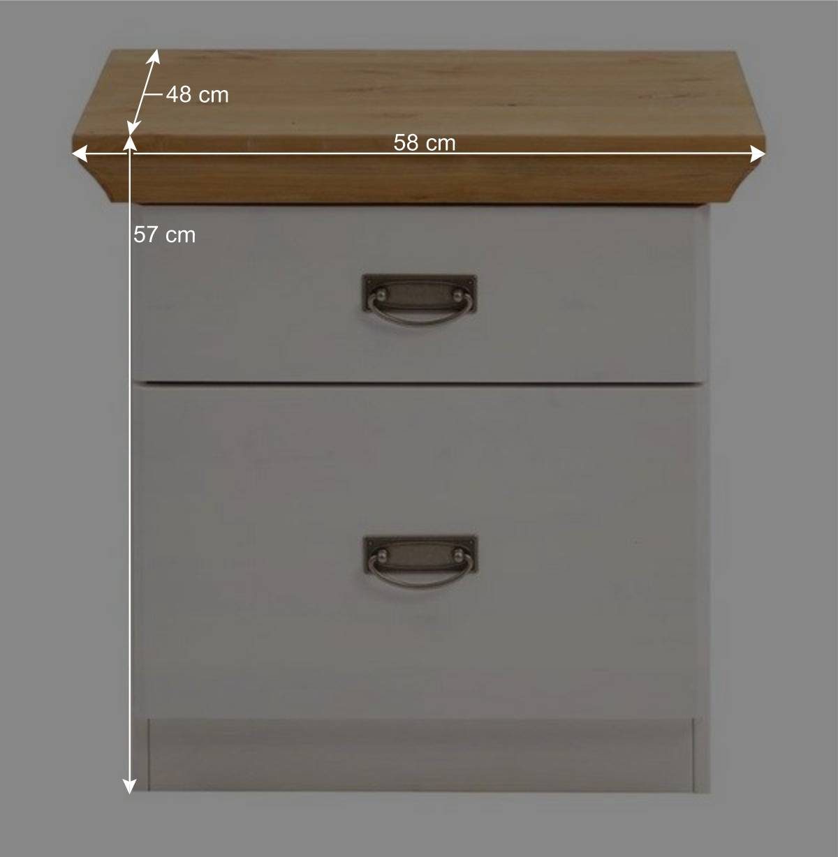 Set Landhausbett & Nachtschränke - Sibiuta (dreiteilig)