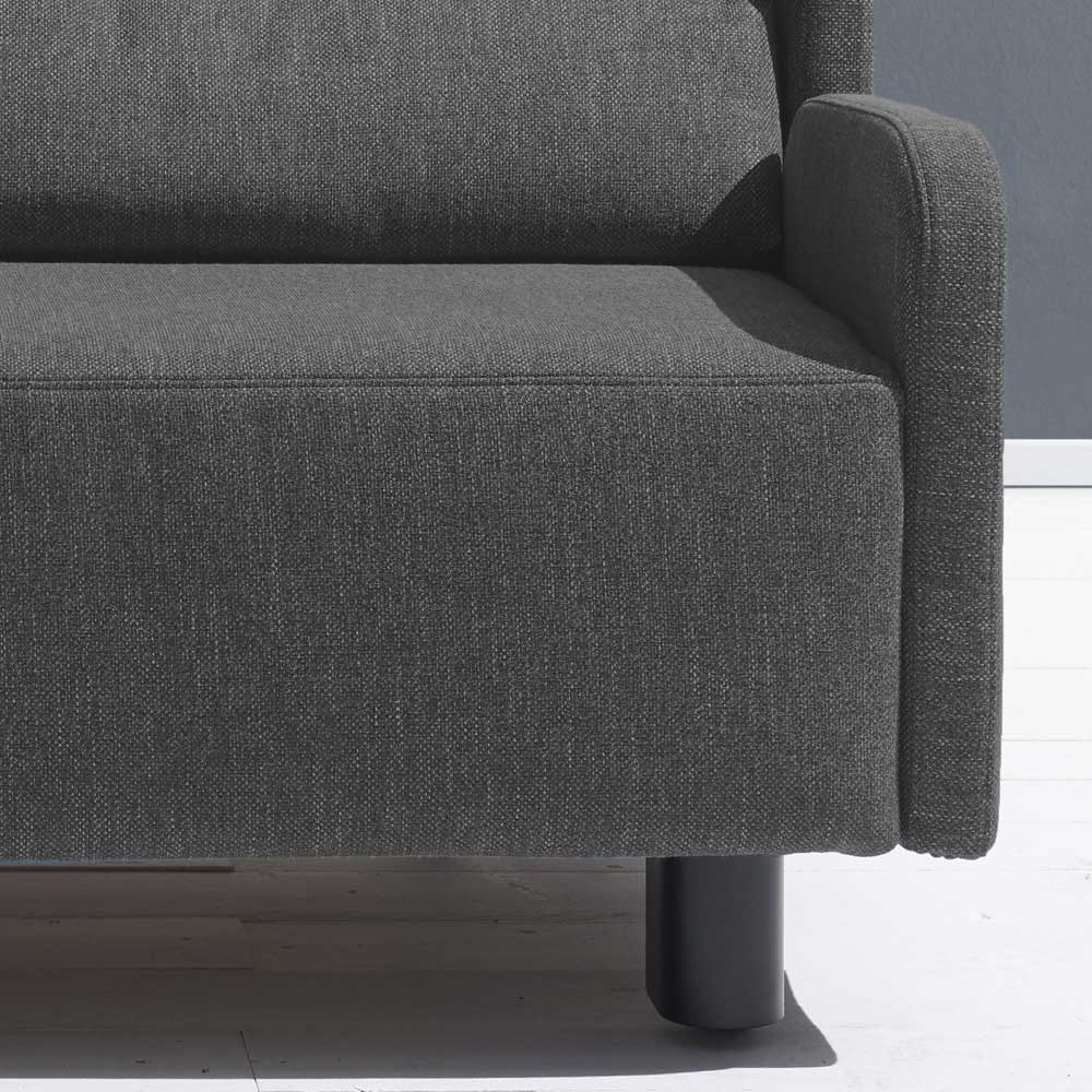 Dunkelgraue Schlafcouch als Längsschläfer - Osicria