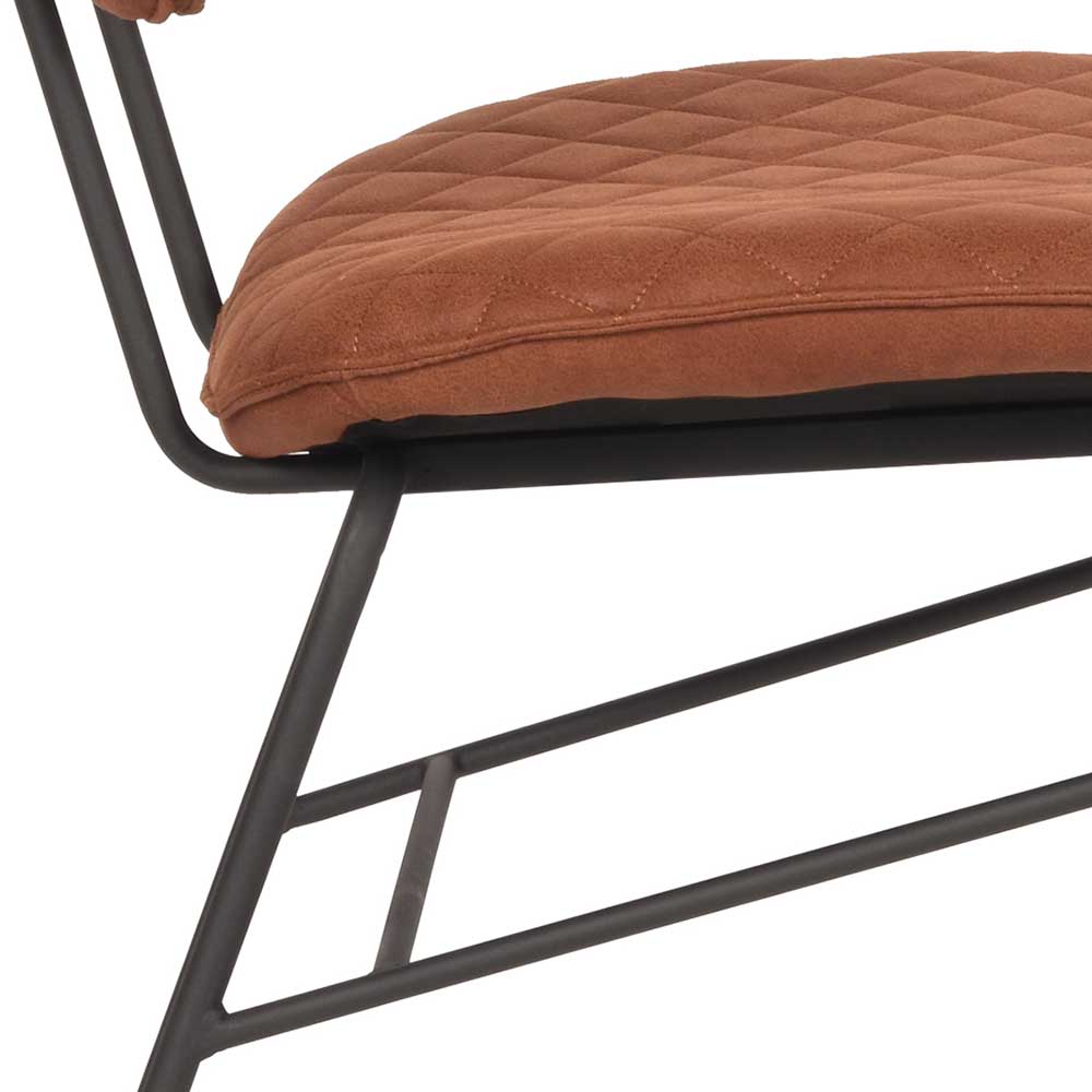 Microfaser Polsterstuhl in Braun Cognac - Vuressa (2er Set)
