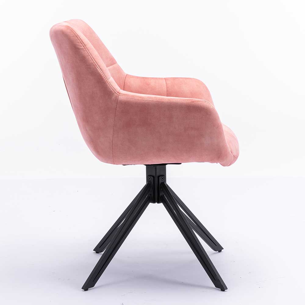 Esszimmer Drehstühle in Rosa Velours - Jeano (2er Set)