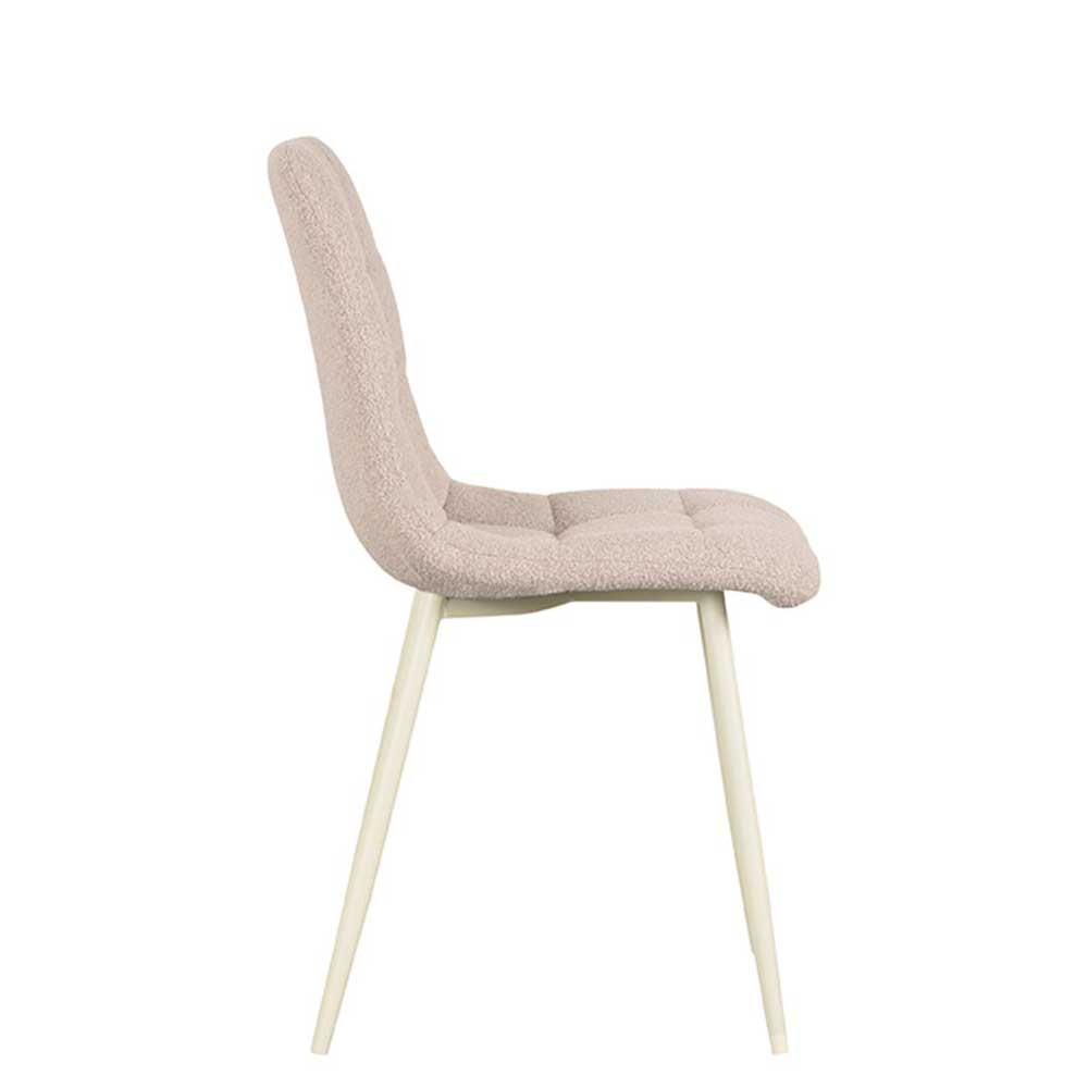 Scandi Chic Stuhl in Beigegrau und Weiß - Shivan