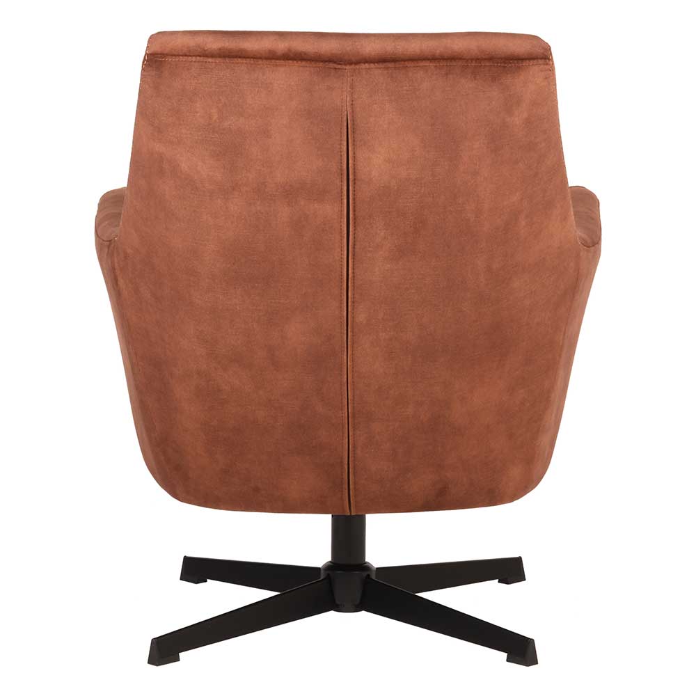 Velours TV Sessel in Rost Braun - Vuluza