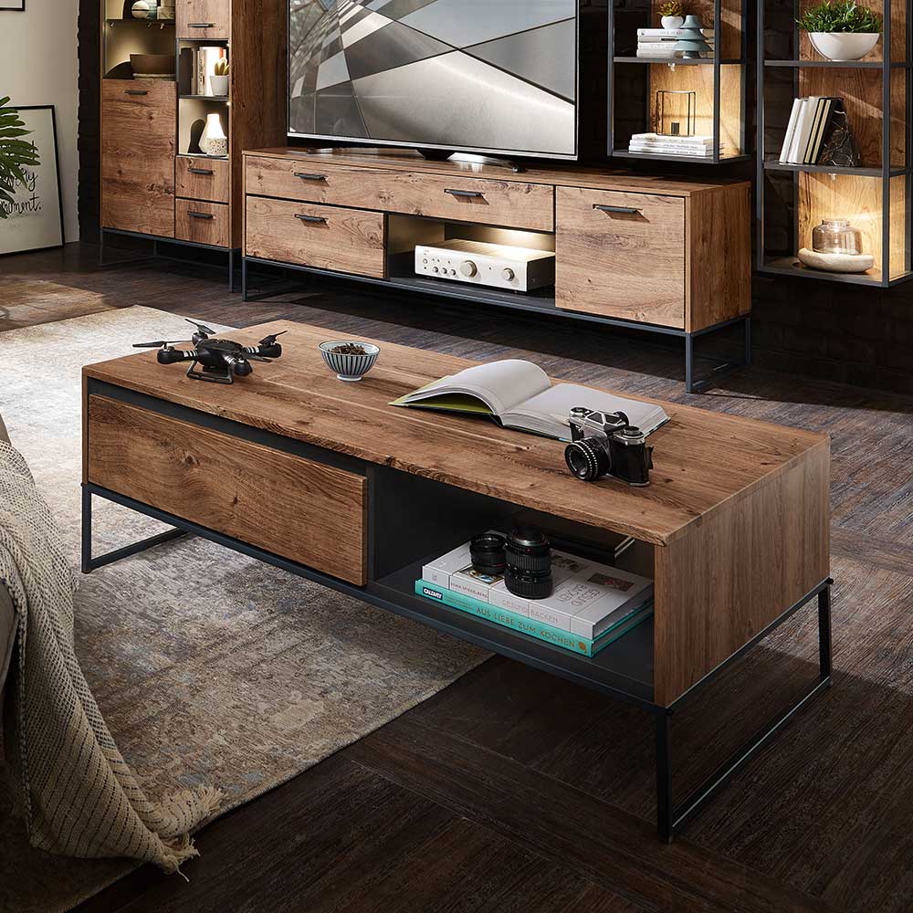 115x65 Wohnzimmer Tisch mit einer Schublade - Xindus