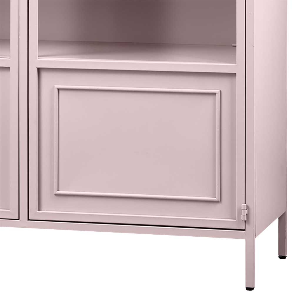 Metallvitrinenschrank in Hellrosa - Malivia