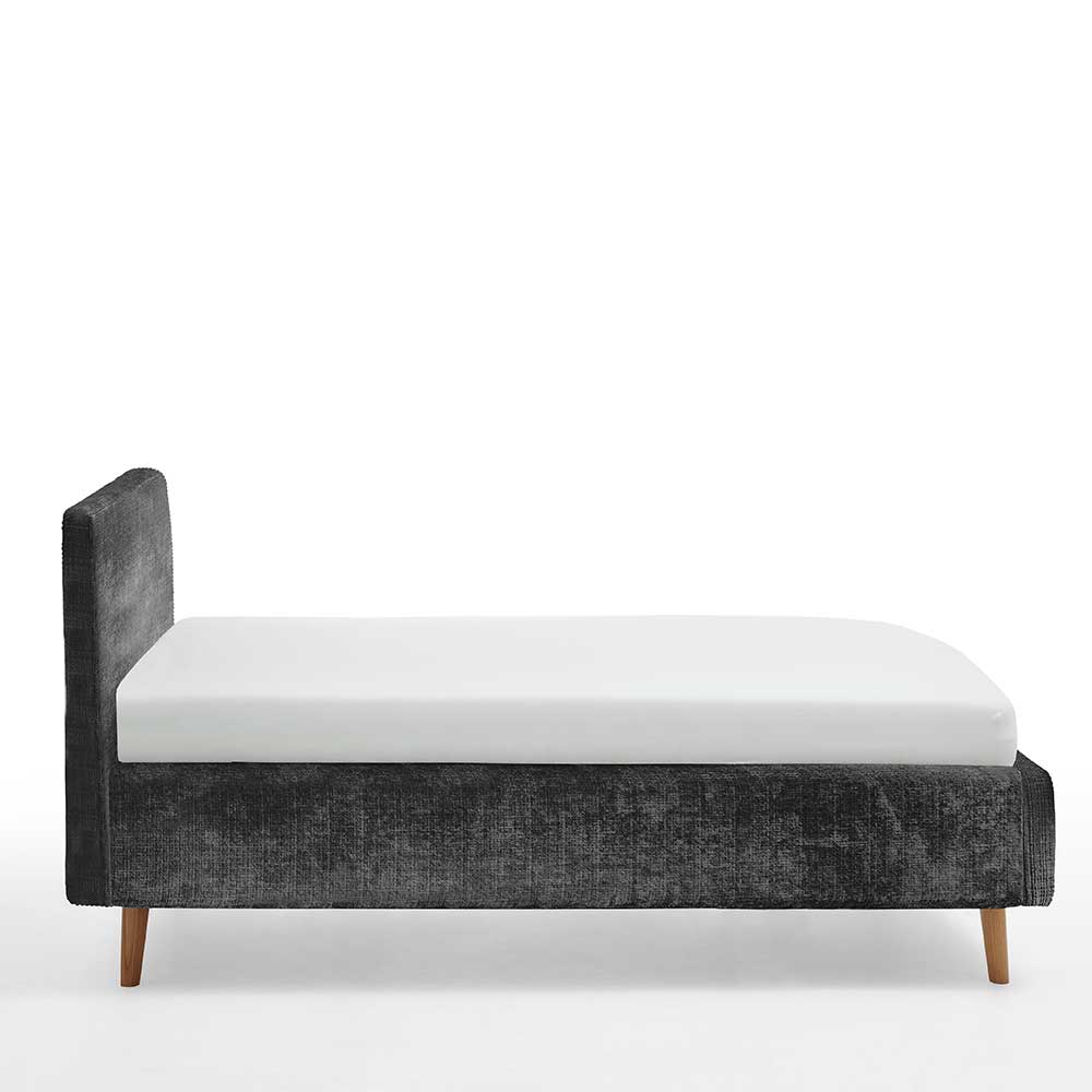 Boucle Stauraumbett in Anthrazit - Seen