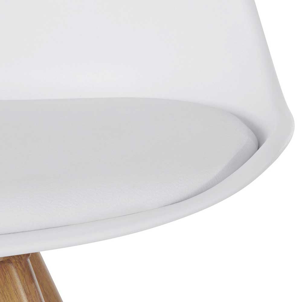Schalenstühle in Weiß PP & Kunstleder - Pila (2er Set)