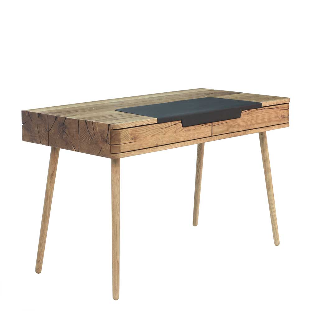 Design Asteiche Schreibtisch mit Leder - Vastillo