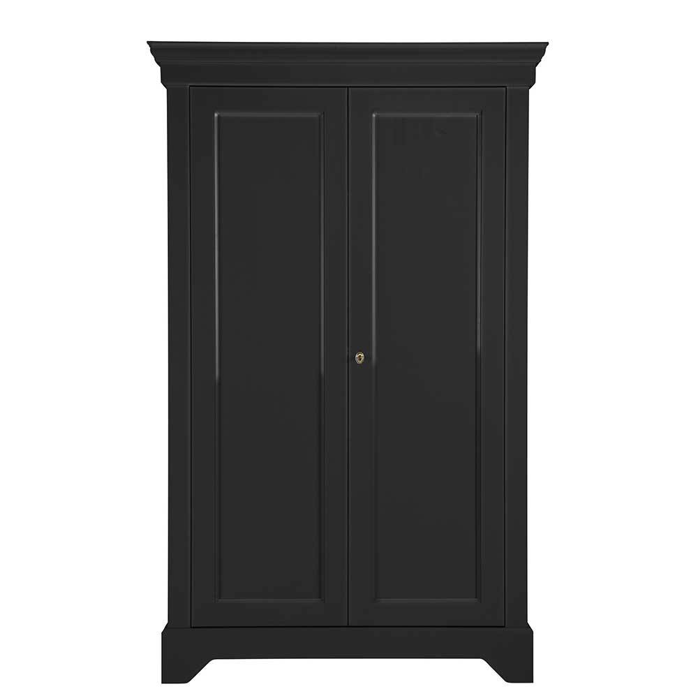 Kiefernholz Kleiderschrank in Schwarz - Zaotrado