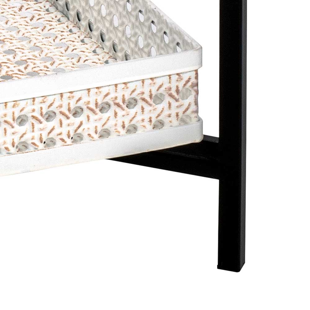 42x42 cm Metall Beistelltisch in Creme & Schwarz - Lubines